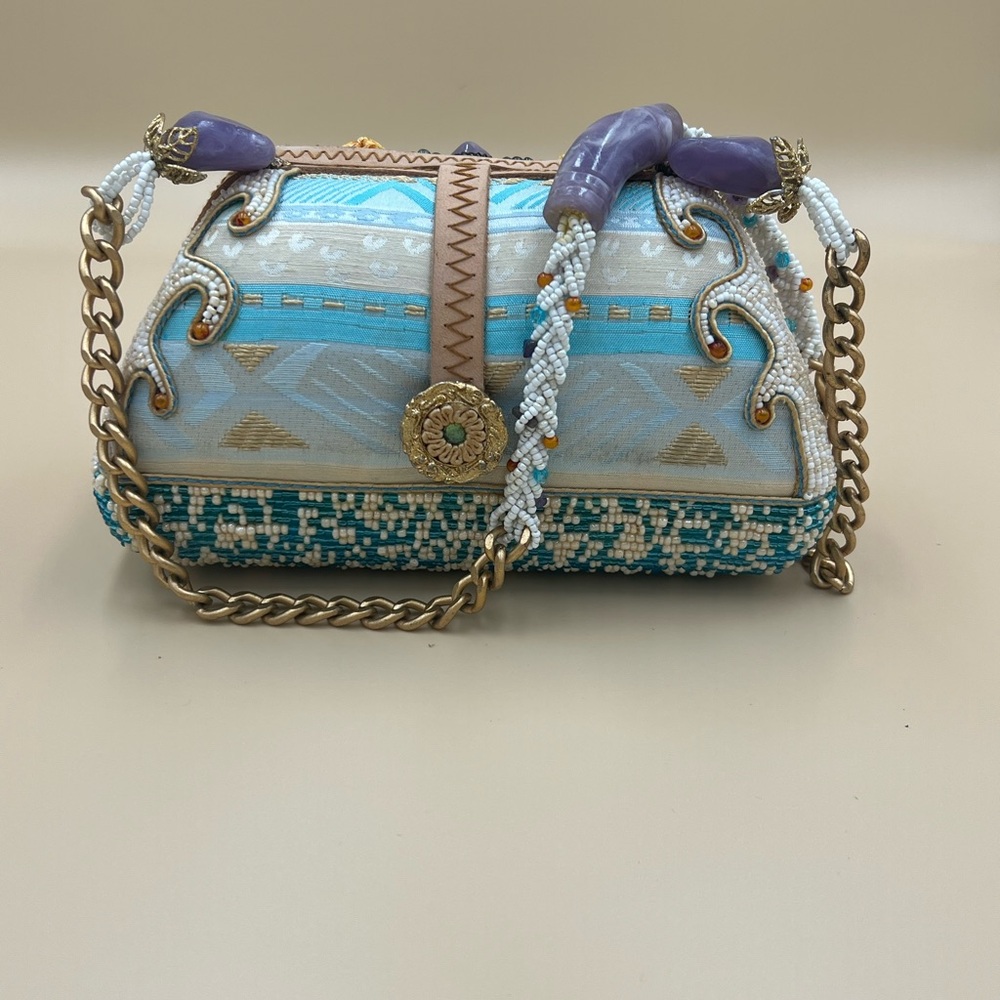 Rare‎ Mary Frances Multicolor Embellished Clutch - Picture 4 of 8